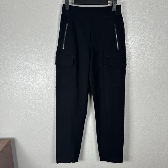 Athleta Pants - Athleta Endless High Rise Cargo Pants Womens 2 Black Pockets Stretch Tapered